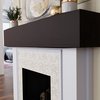 Ekena Millwork Sandblasted Faux Wood Fireplace Mantel, Burnished Walnut, 6"H x 8"D x 60"W MANUSD06X08X60BW